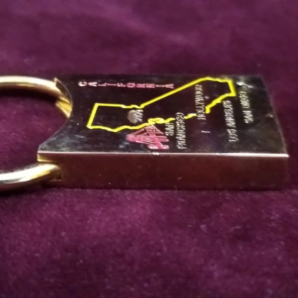 Vintage 90's Gold Plated Solid Brass Keychain - Ca